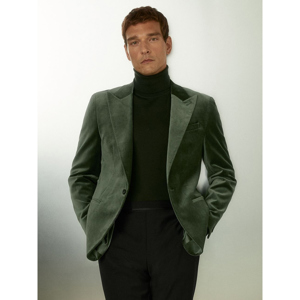 REISS APSARA Velvet Single Breasted Blazer